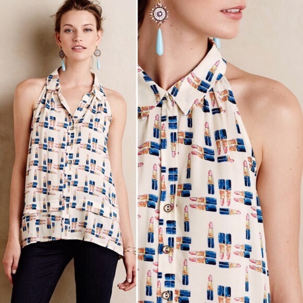 Maeve lipstick blouse